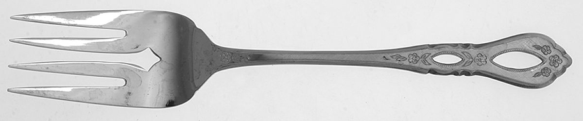 Schubert (Stainless) Medium Solid Cold Meat Serving Fork by Oneida Silver-1