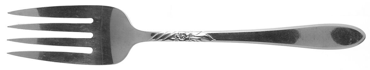 Sea Breeze (Stainless) Medium Solid Cold Meat Serving Fork by Oneida Silver-1