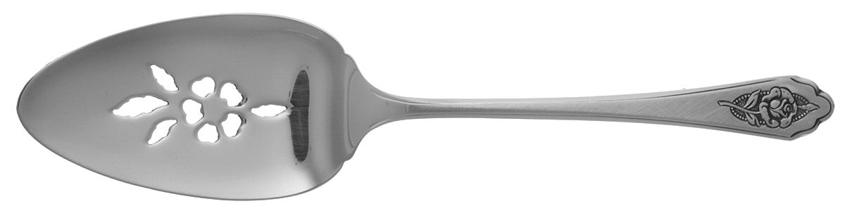 Sentimental Rose (Stainless) Pierced All Stainless Pie Server by Oneida Silver-1
