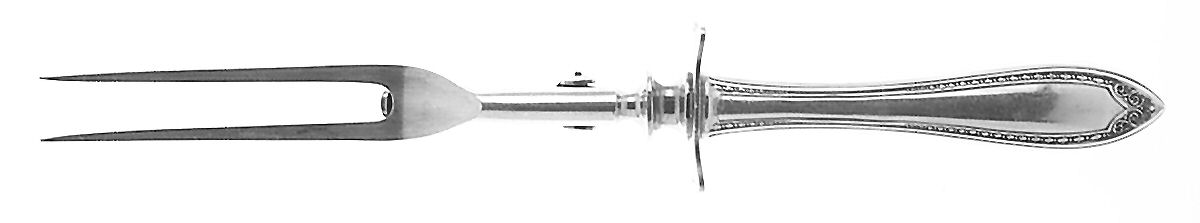 Sheraton (Silverplate, 1910) Large Stainless-Prong Roast Carving Fork by Oneida Silver-1