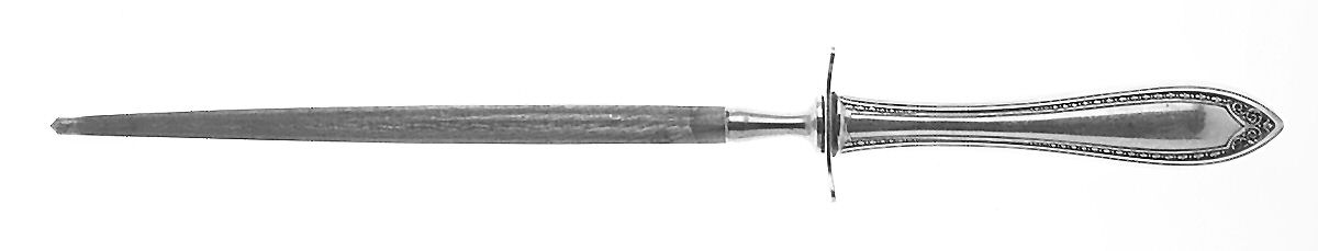 Sheraton (Silverplate, 1910) Large Roast Steel Rod Knife Sharpener by Oneida Silver-1