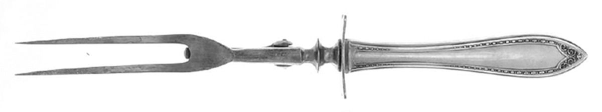 Sheraton (Silverplate, 1910) Large Stainless-Prong Roast Carving Fork by Oneida Silver-1