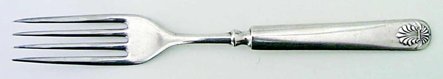 Shell (Silverplate, 1898) Indented Solid Handled Fork by Oneida Silver-1