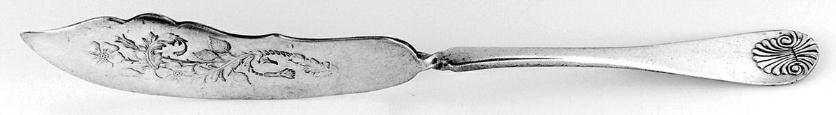 Shell (Silverplate, 1898) Flat Handle Master Butter Knife by Oneida Silver-1