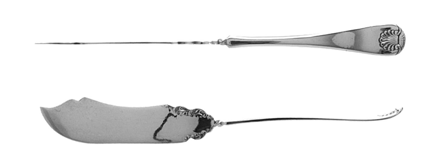 Shell (Silverplate, 1918) Flat Twisted Handle Master Butter Knife by Oneida Silver-1
