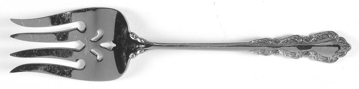 Shelley (Stainless) Medium Solid Cold Meat Serving Fork by Oneida Silver-1