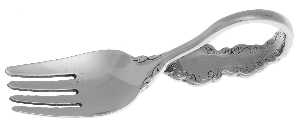 Shelley (Stainless) Baby Fork with Curved Handle HC by Oneida Silver-1