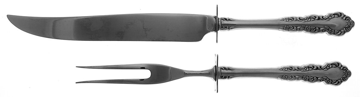 Shelley (Stainless) Small Stainless Blade 2-Piece Steak Carving Set by Oneida Silver-1