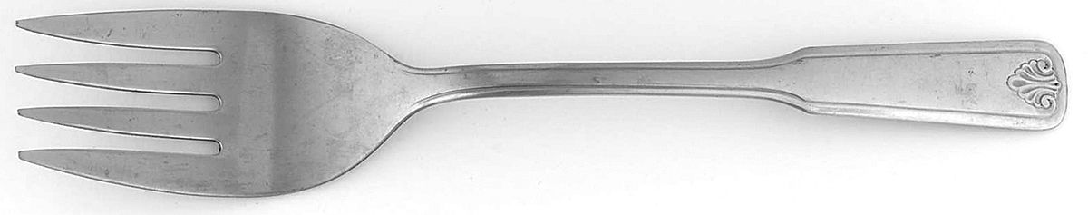 Shelton (Stainless) Small Solid Cold Meat Serving Fork by Oneida Silver-1