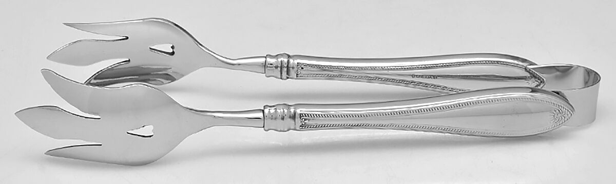 Sheraton (Stainless) Solid Lettuce Tongs by Oneida Silver-1
