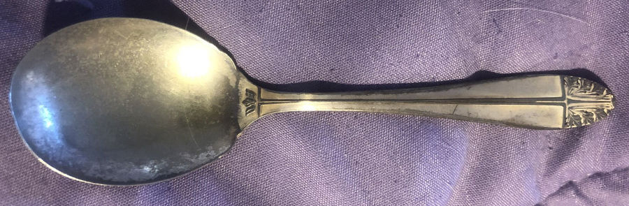 Sherwood-Cranford (Silverplate, 1949) Round Bowl Soup Spoon (Bouillon) by Oneida Silver-1