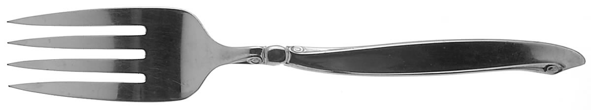 Shoreline (Stainless, Glossy Finish) Medium Solid Cold Meat Serving Fork by Oneida Silver-1