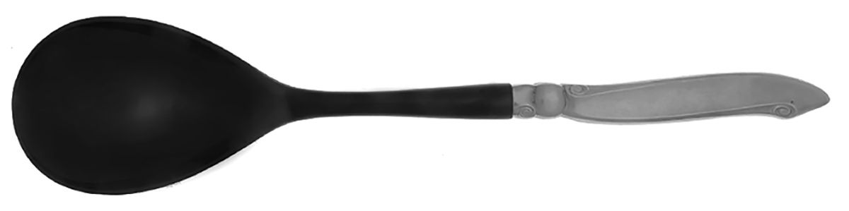 Shoreline (Stainless, Satin Finish) Salad Serving Spoon with Plastic Bowl by Oneida Silver-1