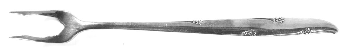 Silver Flower (Silverplate, 1960) Short Handle Pickle/Olive Fork by Oneida Silver-1
