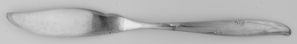 Silver Flower (Silverplate, 1960) Individual Solid Fish Knife by Oneida Silver-1
