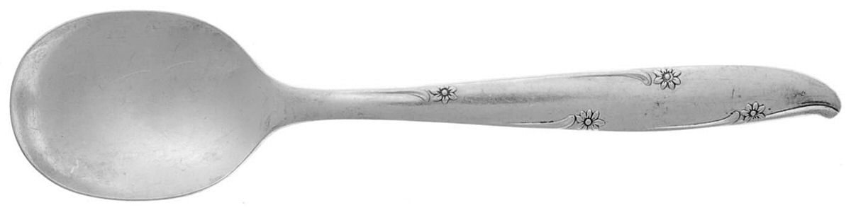Silver Flower (Silverplate, 1960) Straight Handle Baby Spoon by Oneida Silver-1