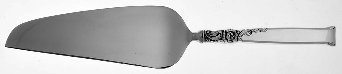 Silver Rose (Sterling, 1956) Pie & Cake Server with Stainless Blade by Oneida Silver-1