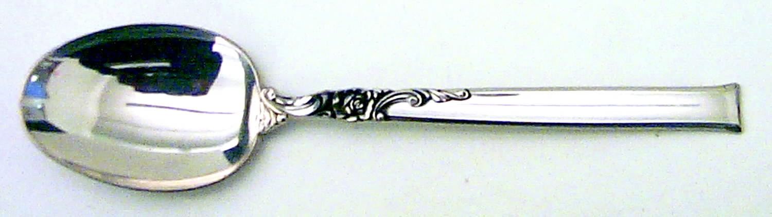 Silver Rose (Sterling, 1956) Dessert/Oval Soup Spoon by Oneida Silver-1