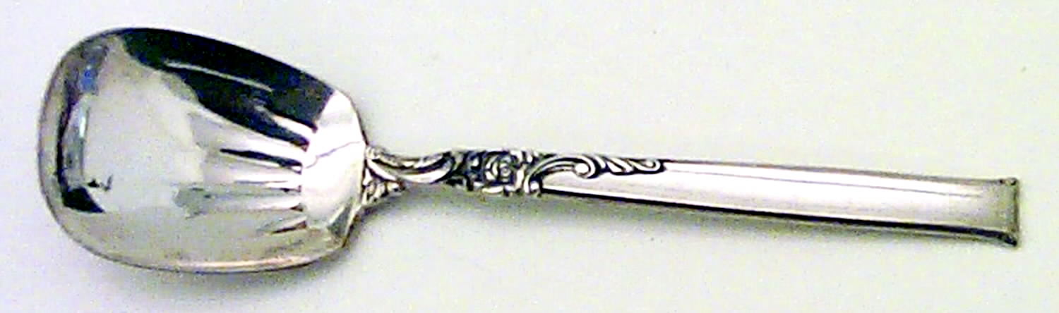 Silver Rose (Sterling, 1956) Sugar Shell Spoon by Oneida Silver-1