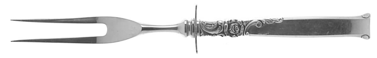 Silver Rose (Sterling, 1956) Small Carving Fork W/Sterling Guard by Oneida Silver-1