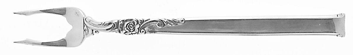 Silver Rose (Sterling, 1956) Short Handle Pickle/Olive Fork by Oneida Silver-1