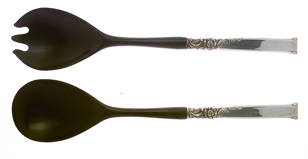 Silver Rose (Sterling, 1956) Plastic Bowl 2-Piece Salad Set by Oneida Silver-1