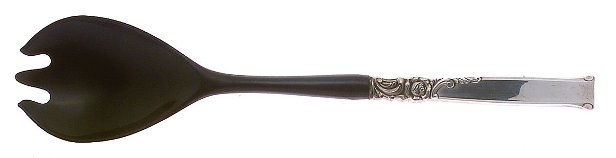 Silver Rose (Sterling, 1956) Salad Serving Fork with Plastic Prongs by Oneida Silver-1