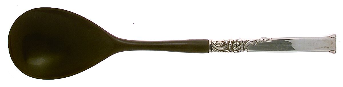 Silver Rose (Sterling, 1956) Salad Serving Spoon with Plastic Bowl by Oneida Silver-1
