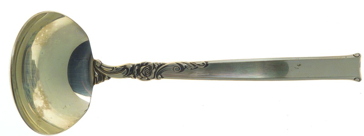 Silver Rose (Sterling, 1956) Solid Gravy Ladle by Oneida Silver-1