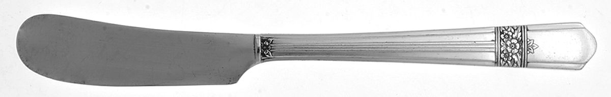 Silver Rose (Silverplate, 1940) Flat Handle Butter Spreader by Oneida Silver-1