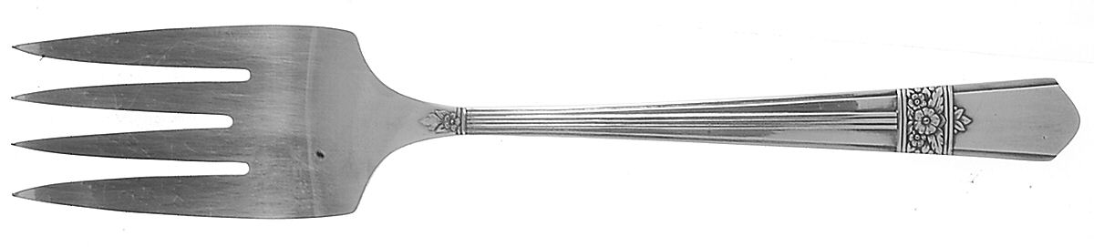 Silver Rose (Silverplate, 1940) Medium Solid Cold Meat Serving Fork by Oneida Silver-1
