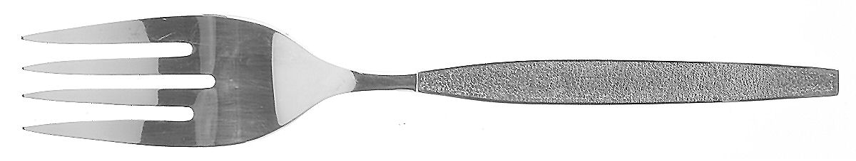 Silver Sands (Silverplate, 1966) Medium Solid Cold Meat Serving Fork by Oneida Silver-1