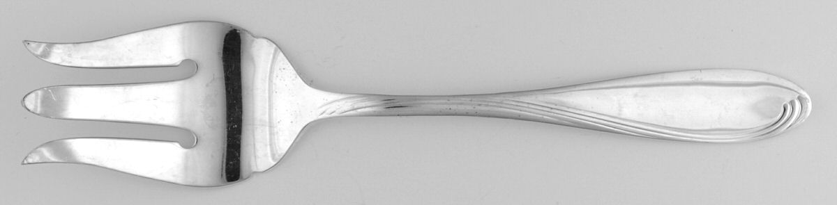 Silver Scroll (Silverplate) Medium Solid Cold Meat Serving Fork by Oneida Silver-1