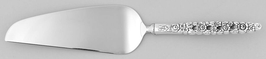 Silver Valentine (Silverplate, 1973) Pie & Cake Server with Stainless Blade by Oneida Silver-1