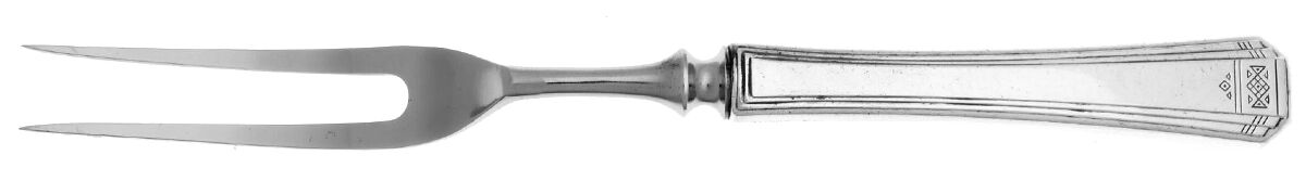 Skyline-Skycrest (Silverplate, 1930) Small Steak Carving Fork with Stainless Prongs by Oneida Silver-1