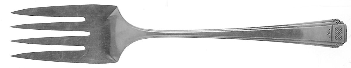 Skyline-Skycrest (Silverplate, 1930) Medium Solid Cold Meat Serving Fork by Oneida Silver-1