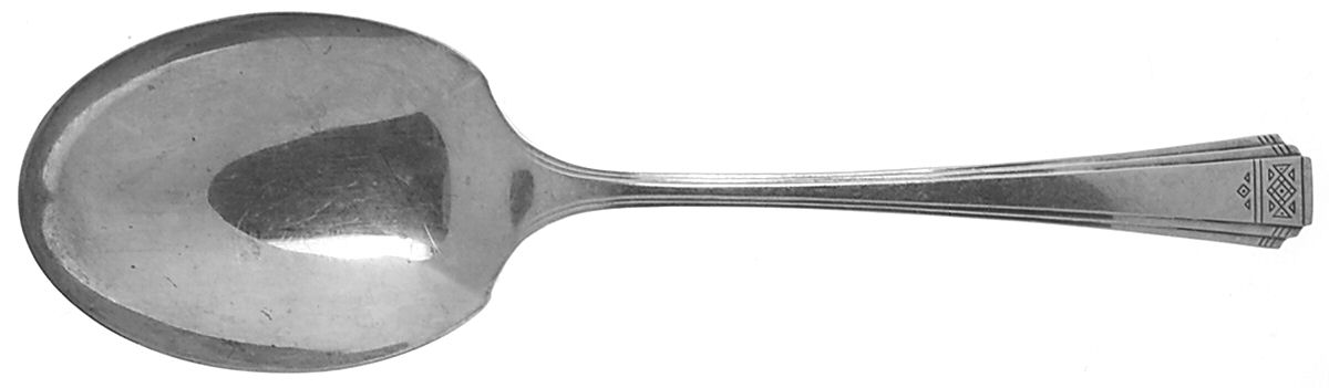 Skyline-Skycrest (Silverplate, 1930) Solid Smooth Casserole Spoon by Oneida Silver-1