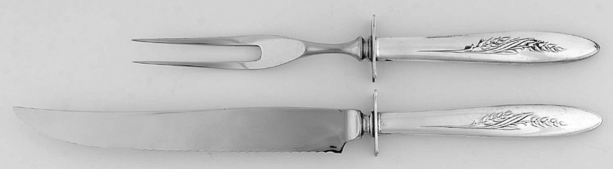 Song of Autumn (Silverplate, 1960) Small Stainless Blade 2-Piece Steak Carving Set by Oneida Silver-1