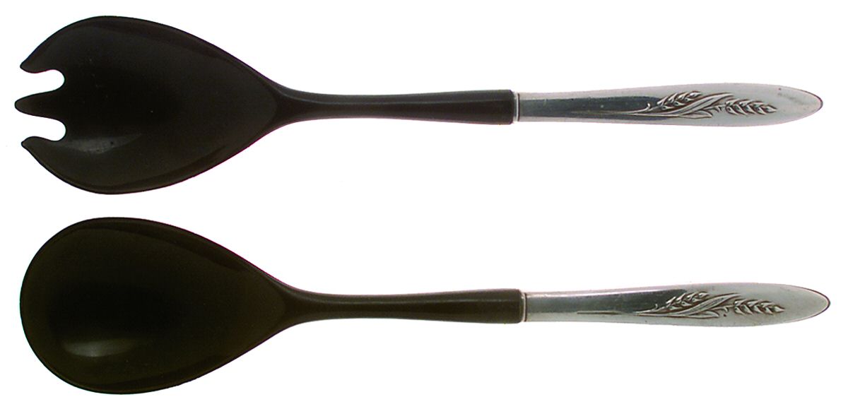 Song of Autumn (Silverplate, 1960) Plastic Bowl 2-Piece Salad Set by Oneida Silver-1