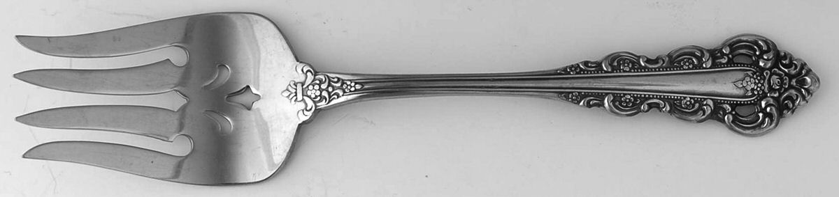 Southern Baroque (Stainless) Medium Solid Cold Meat Serving Fork by Oneida Silver-1