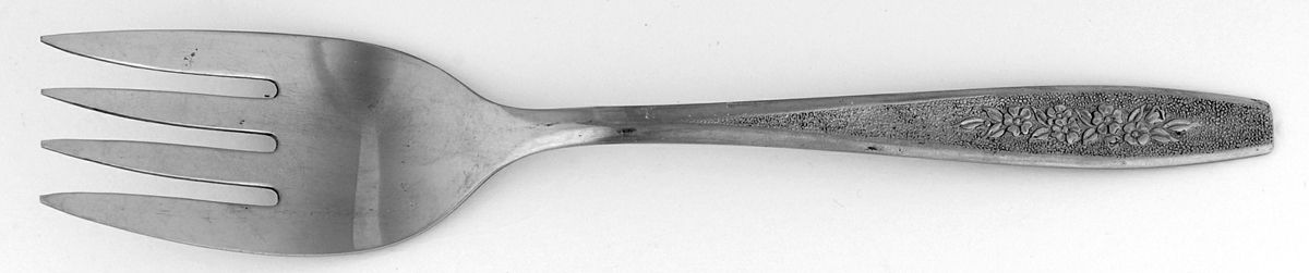 Spring Ballad (Stainless) Small Solid Cold Meat Serving Fork by Oneida Silver-1