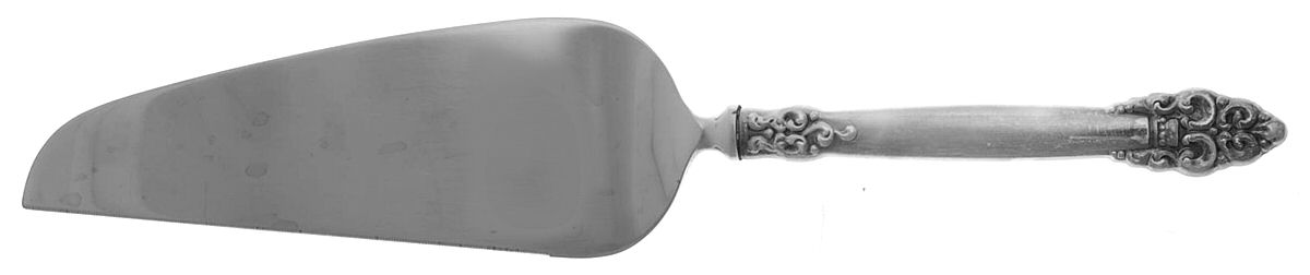 Spanish Crown (Silverplate, 1970) Pie & Cake Server with Stainless Blade by Oneida Silver-1