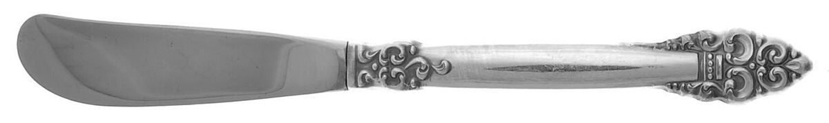 Spanish Crown (Silverplate, 1970) Butter Spreader Hollow Hdl-Paddle/Stainless Blade by Oneida Silver-1