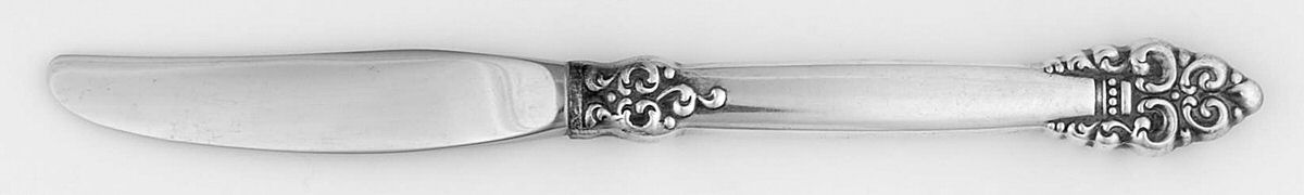 Spanish Crown (Silverplate, 1970) Modern Hollow Butter Spreader (Stainless) by Oneida Silver-1