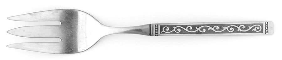 Spanish Court (Stainless) Medium Solid Cold Meat Serving Fork by Oneida Silver-1