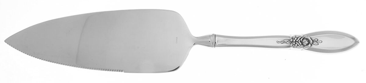 Spring Rose (Stainless) Pie Server with Serrated Stainless Blade HC by Oneida Silver-1