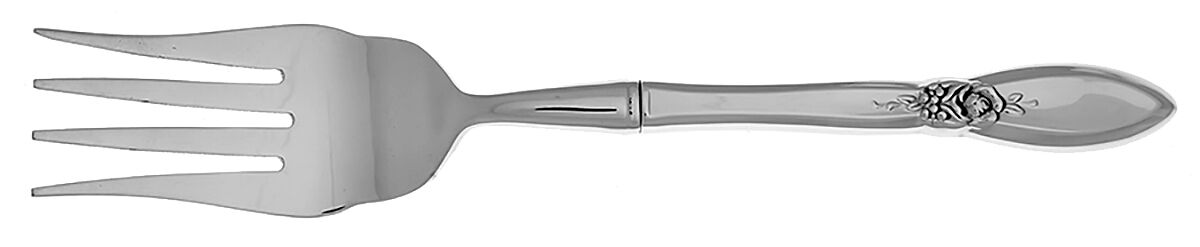 Spring Rose (Stainless) Cold Meat Fork Large, Stainless Tines HC by Oneida Silver-1