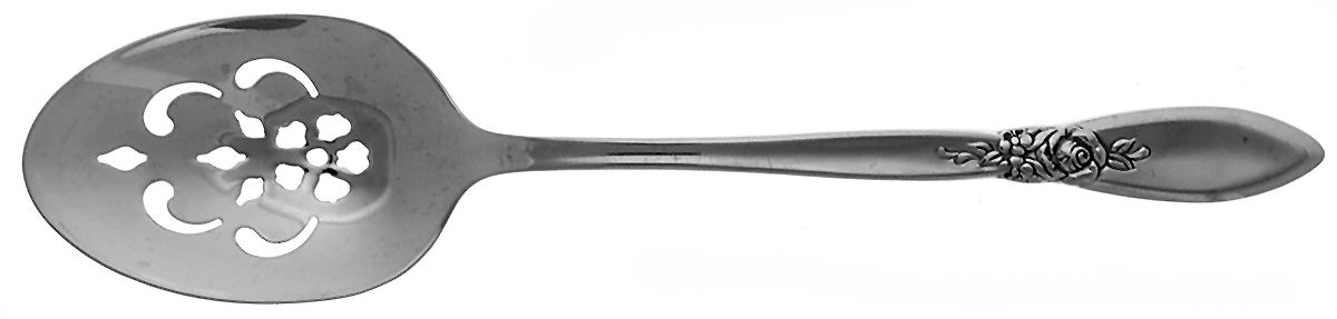 Spring Rose (Stainless) Pierced Tablespoon (Serving Spoon) by Oneida Silver-1