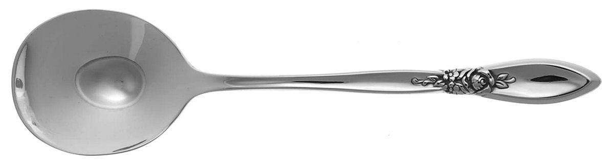 Spring Rose (Stainless) Round Bowl Soup Spoon (Gumbo) by Oneida Silver-1