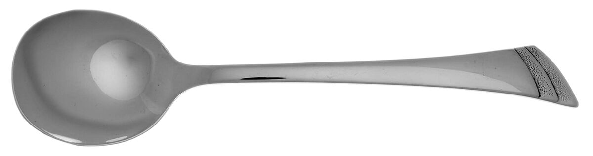 Stanza (Stainless) Round Bowl Soup Spoon (Cream Soup) HC by Oneida Silver-1
